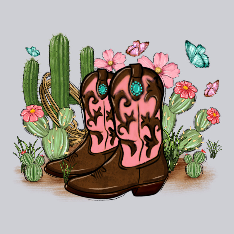Cowboy Boots With Cactus Heavyweight Sweatshirt by MaliasSmallBusiness | Teevron