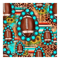 football leopard turquoise gemstone sunflower seamless pattern | Teevron