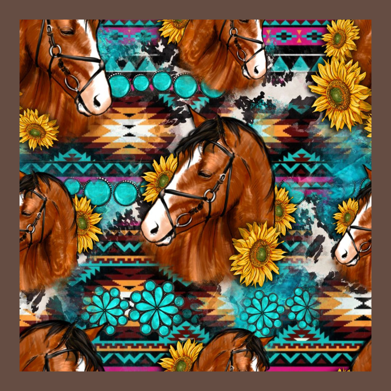 Sunflower Horses Seamless Pattern Long Sleeve Tee by HRA Design Shop | Teevron