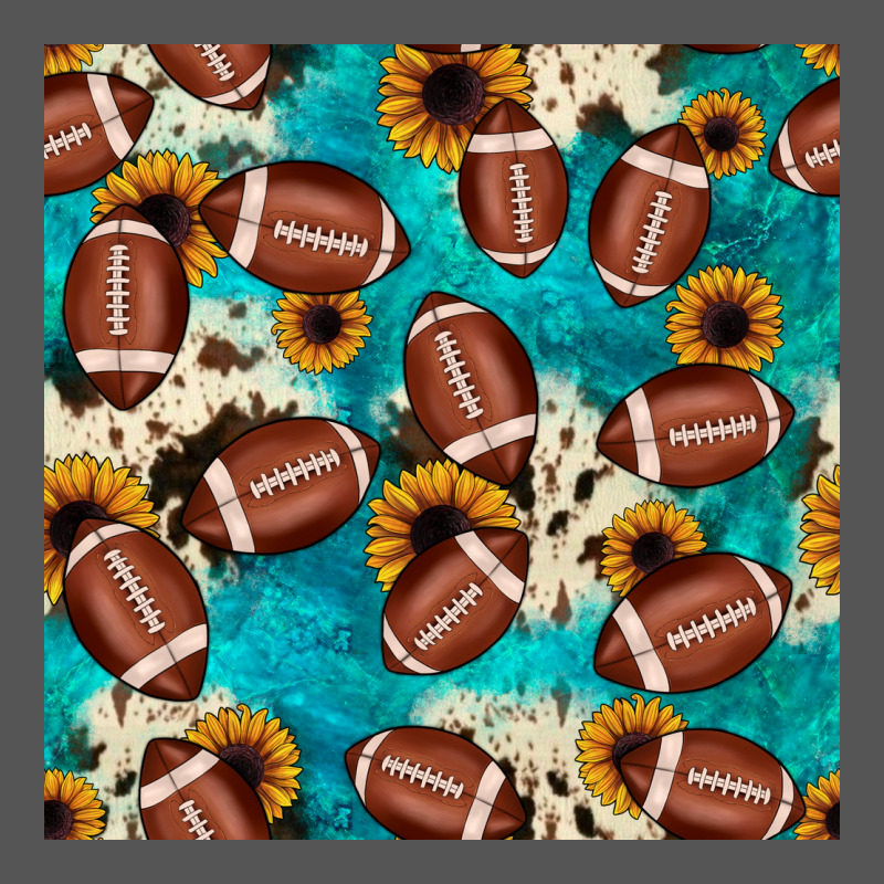 Football Turquoise Cowhide Sunflower Seamless Pattern Zipper Hoodie by JahusDesignShop | Teevron