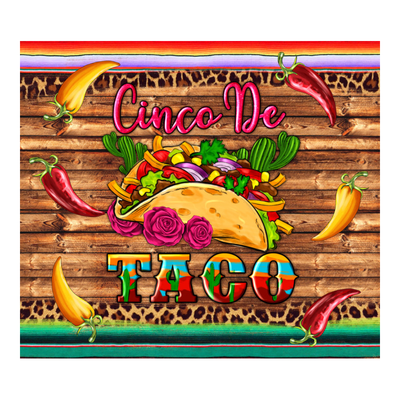 Cinco De Taco Paper Serape Leopard Wooden Premium Tee by Artiststas | Teevron