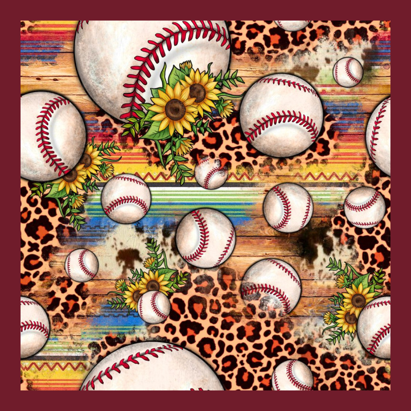 Baseball Leopard Cowhide Sunflower Seamless Pattern Zipper Hoodie by JahusDesignShop | Teevron