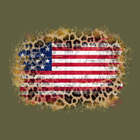 America Leopard Glitter Flag Vintage Tee | Teevron