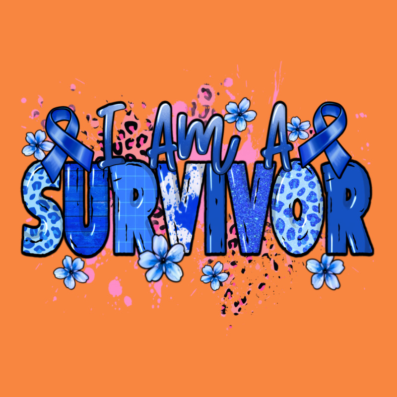 I Am A Survivor Colon Cancer Blue Ribbon Premium Sweatshirt by NancyCooperArtShop | Teevron