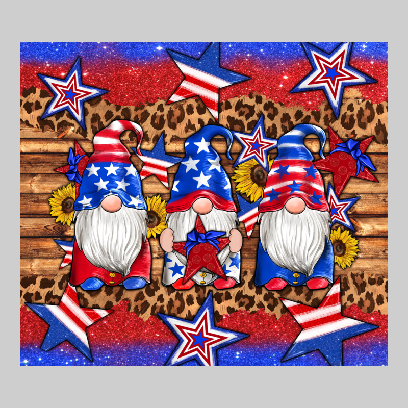 American Flag Gnomes Star Leopard Glitter Tumbler Premium Tee by Artiststas | Teevron
