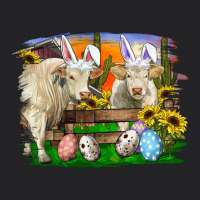 Easter Farm Cows Bunny Ears And Eggs Vintage Tee | Teevron