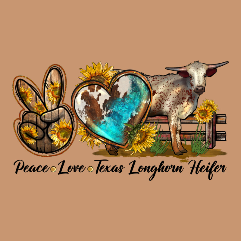 Peace Love Longhorn Heifer Heavyweight Hoodie by LillyAllenDesigns | Teevron