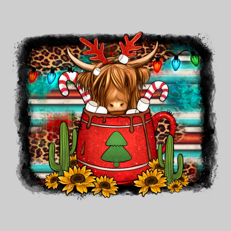 Hot Coco Christmas Highland Cow With Background Premium Sweatshirt by Jasminsmagicworld | Teevron