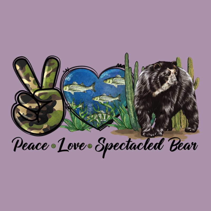 Peace Love Spectacled Bear Heavyweight Hoodie by LillyAllenDesigns | Teevron