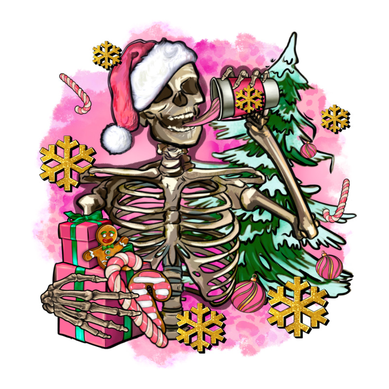 Pink Coffee Gifts Christmas Skeleton Coffee Long Sleeve Tee by AdoDesignShop | Teevron