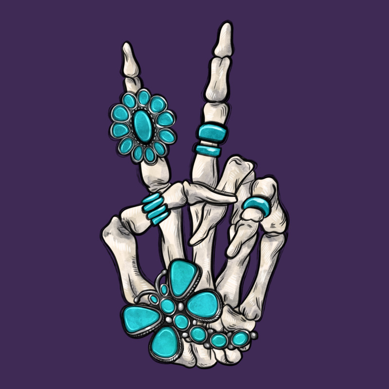 Turquoise Gemstone Skeleton Hand Premium Hoodie by MaliasSmallBusiness | Teevron