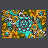 Western Turquoise And Sunflowers Skinny Metal Can Holder Long Sleeve Tee | Teevron