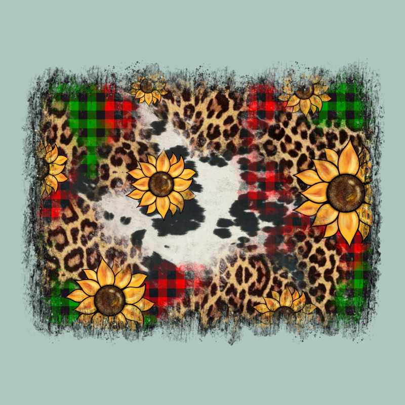 Distressed Christmas Sunflowers Leopard Cowhide Background Premium Sweatshirt by Jasminsmagicworld | Teevron