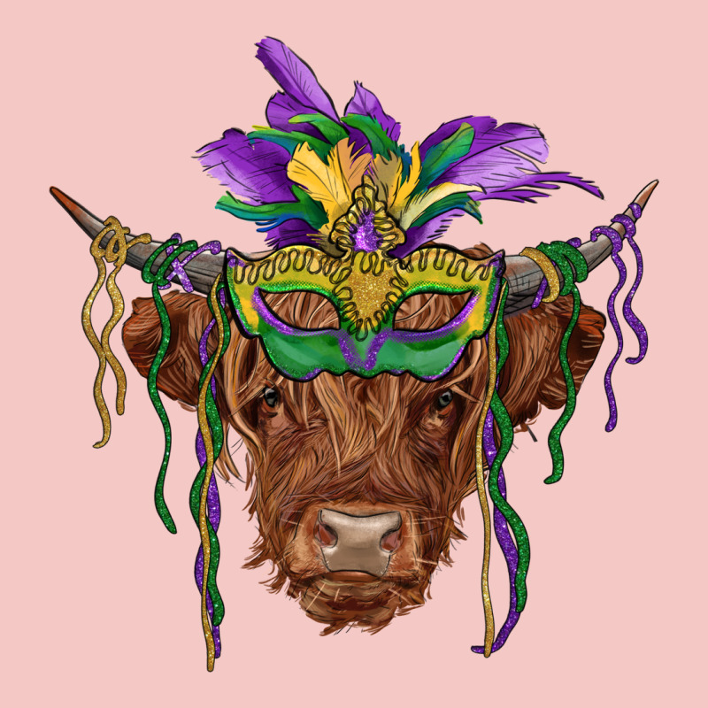 Mardi Gras Mask Highland Cow Urban Heavy Tee by RanaPortraitStore | Teevron