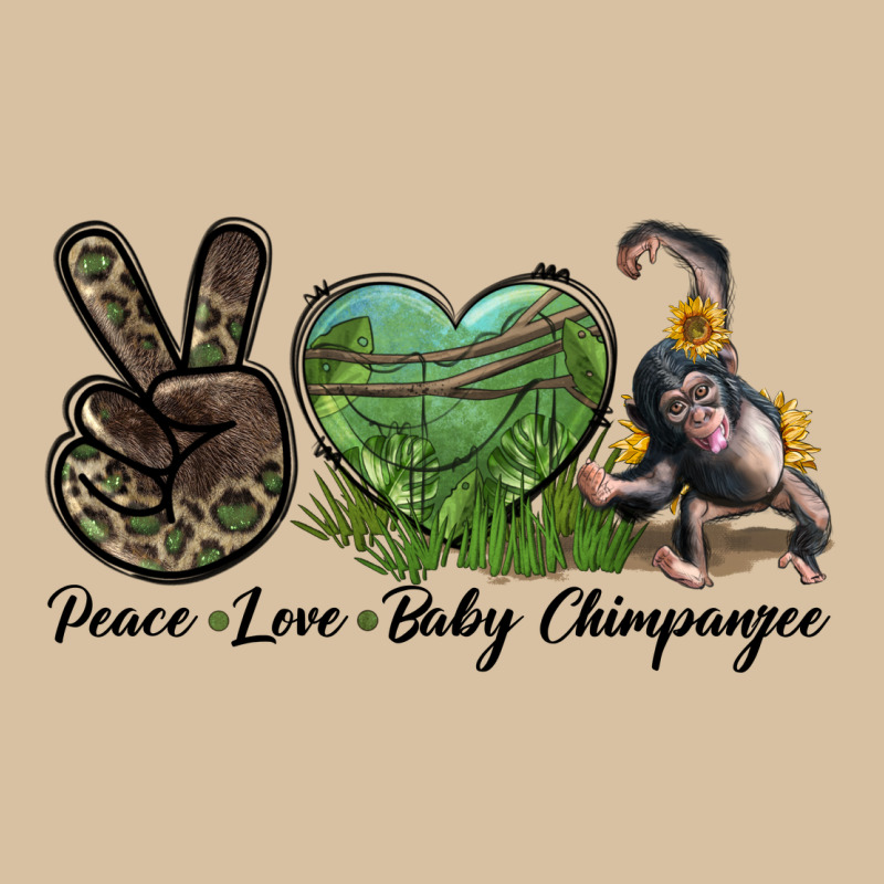 Leopard Peace Love Baby Chimpanzee Heavyweight Hoodie by LillyAllenDesigns | Teevron