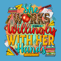 She Works Willingly With Her Hands Teacher Premium Hoodie | Teevron