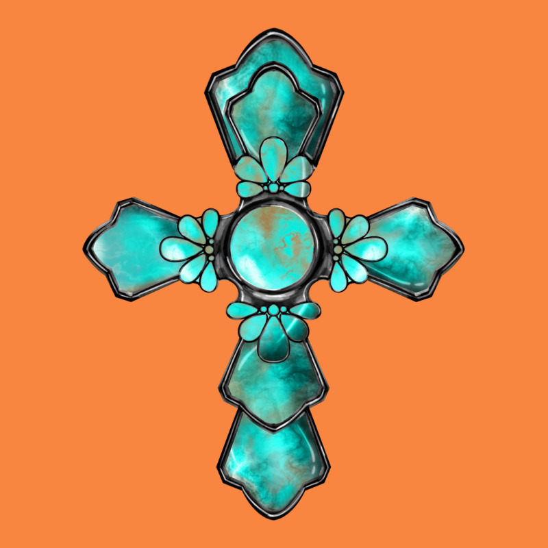 Western Turquoise Gemstone Cross Premium Sweatshirt by BarkalooDesign | Teevron