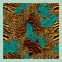 Tiger Leopard Turquoise Glitter Seamless Pattern Classic Tee | Teevron