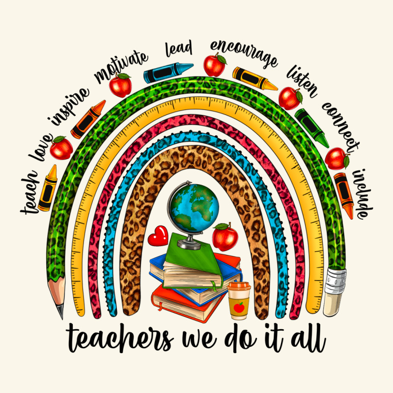 Teachers We Do It All Rainbow Premium Hoodie by NancyCooperArtShop | Teevron