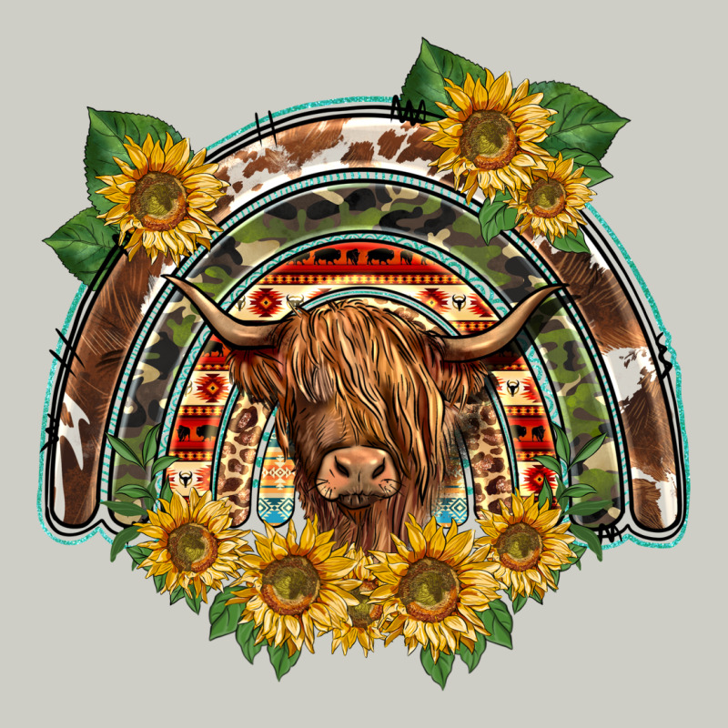 Scottish Calf Sunflowers Rainbow Heavyweight Hoodie by BarkalooDesign | Teevron