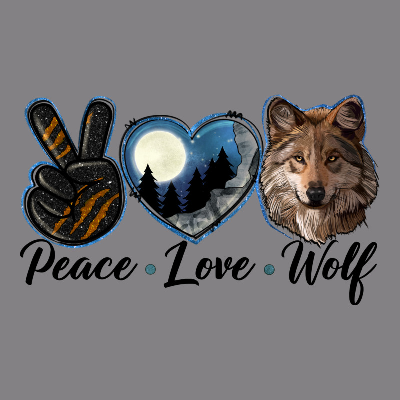 Peace Love Wolf Head Heavyweight Hoodie by LillyAllenDesigns | Teevron