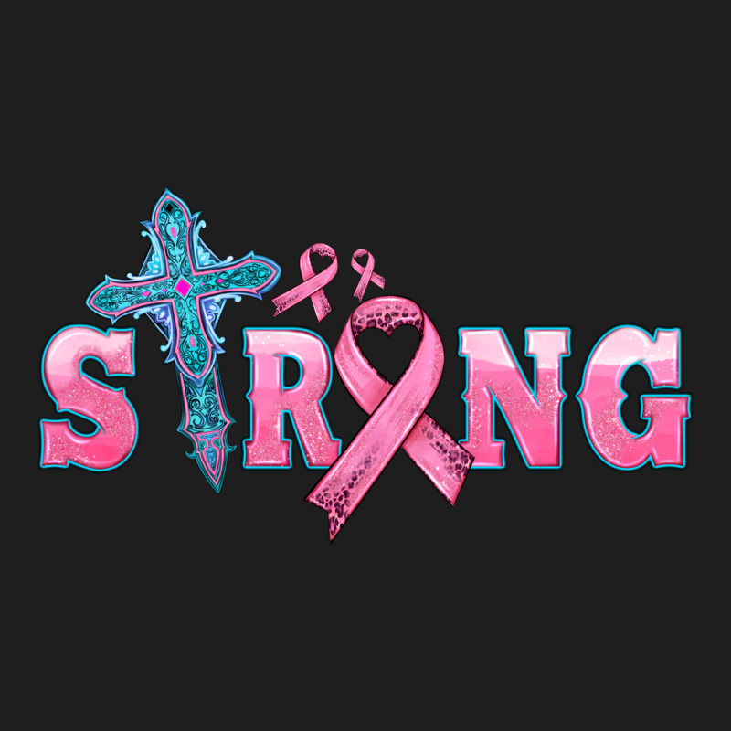 Strong With Cross Ribbon Classic Tee by HRA Design Shop | Teevron