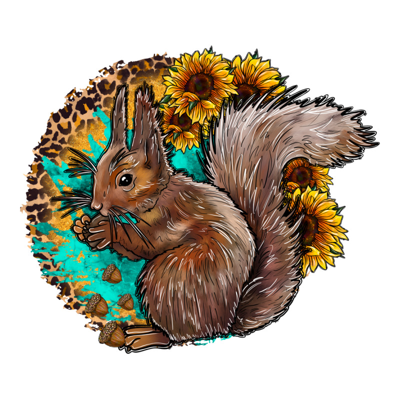 Western Squirrel With Sunflowers Long Sleeve Tee by CowhideDigitalArt | Teevron