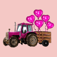Valentine's Day Pink Tractor With Pin Heart Balloons Urban Heavy Tee | Teevron