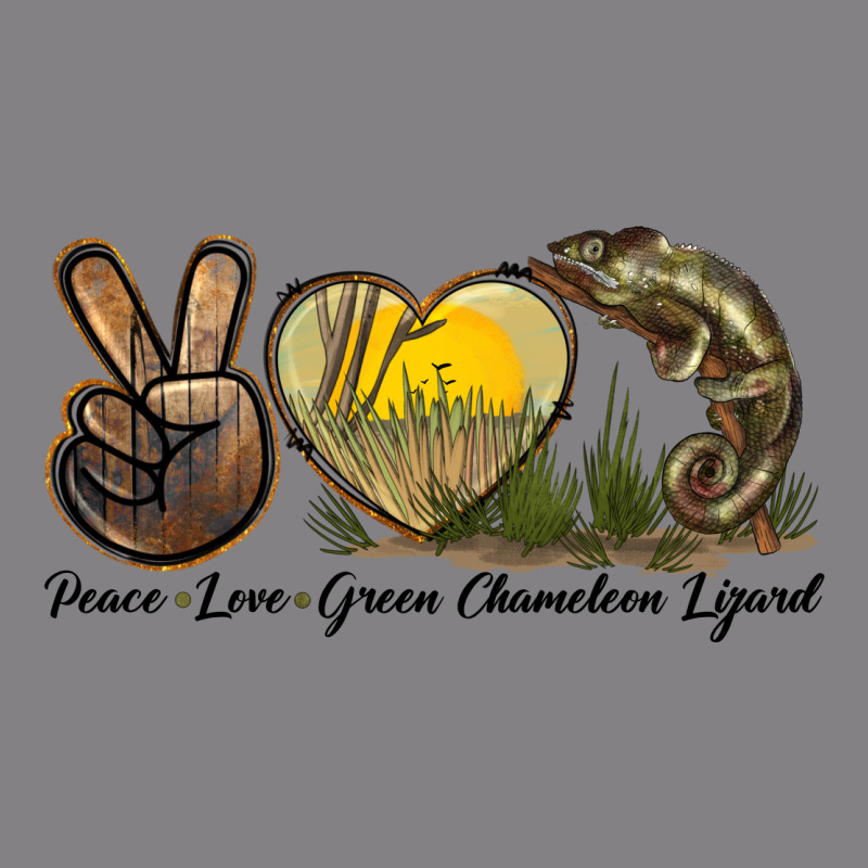 Peace Love Green Chameleon Lizard Heavyweight Hoodie by LillyAllenDesigns | Teevron