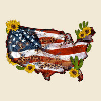 Usa Map With Sunflower And Cactus Premium Tee | Teevron