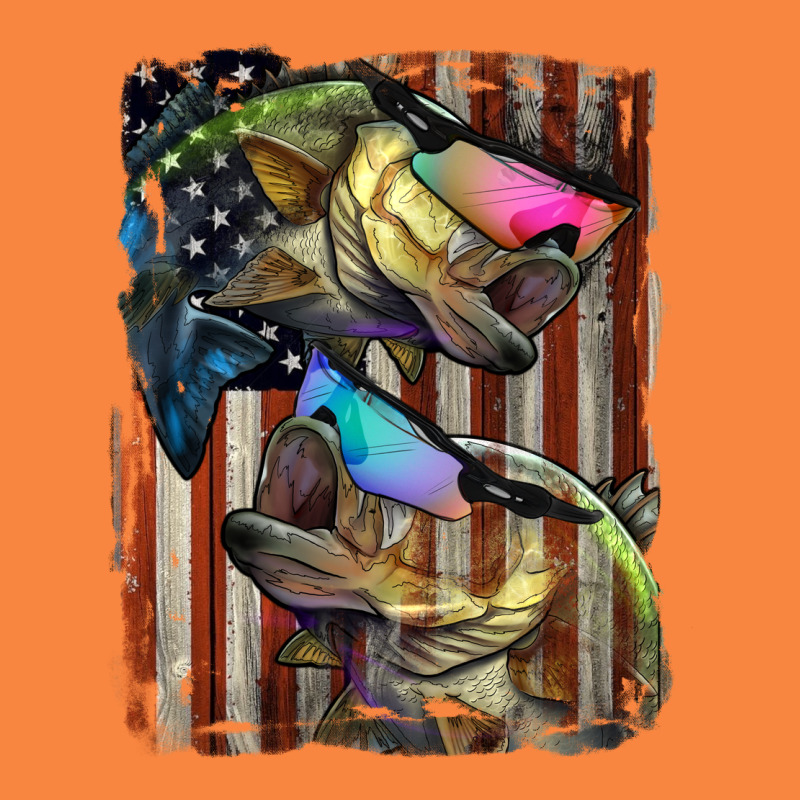 American Flag With Bass Fish Premium Sweatshirt by LillyAllenDesigns | Teevron