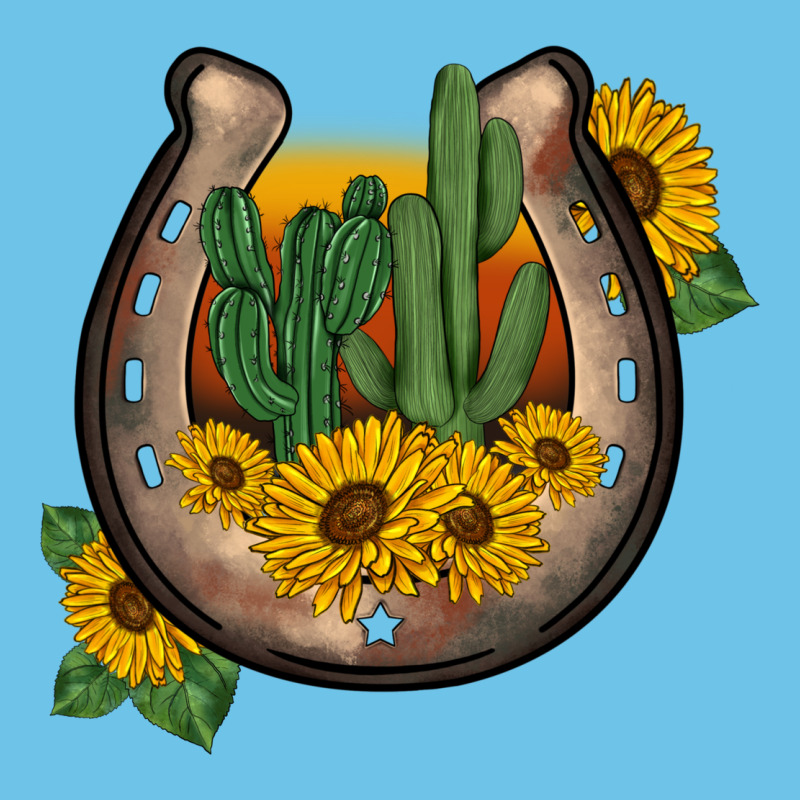 Western Horseshoe Sunflower Cactus Premium Sweatshirt by BarkalooDesign | Teevron