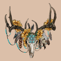 Boho Deer Skull Sunflowers And Gemstone Urban Heavy Tee | Teevron