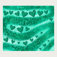 Green Glitter Heart Zipper Hoodie | Teevron