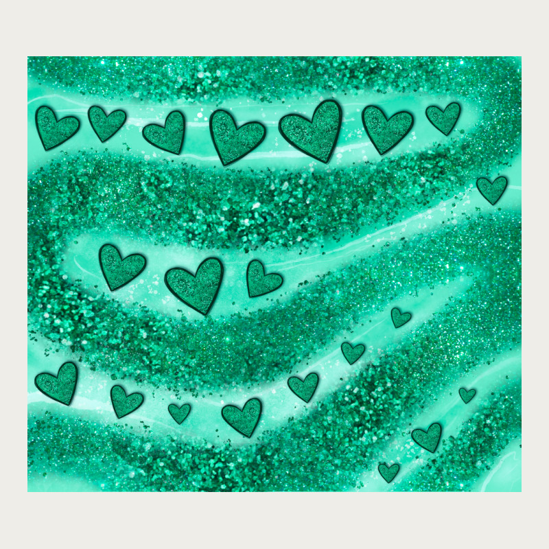 Green Glitter Heart Zipper Hoodie by JahusDesignShop | Teevron