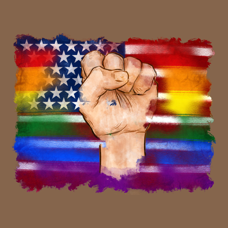 Lgbtq Flag And American Flag With Hand Premium Tee by Artiststas | Teevron