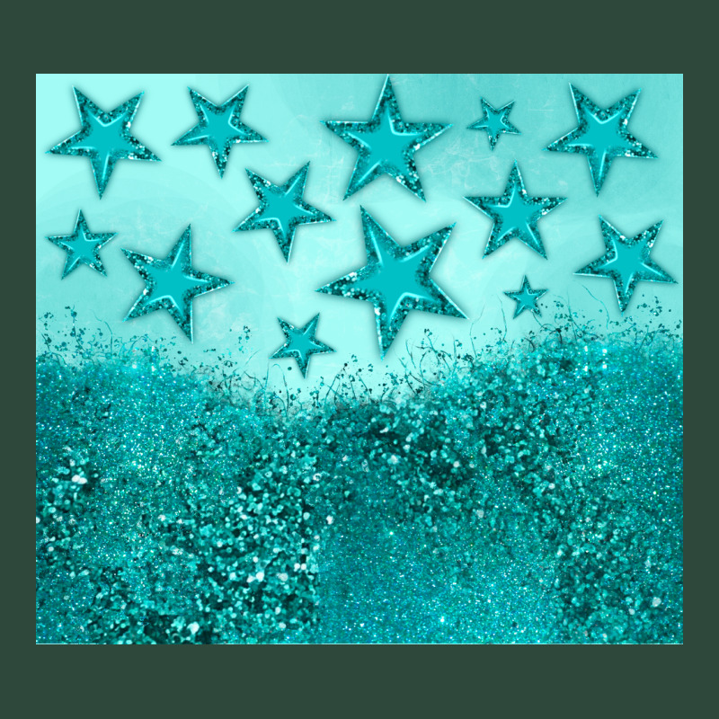 Turquoise Glitter Star Zipper Hoodie by JahusDesignShop | Teevron