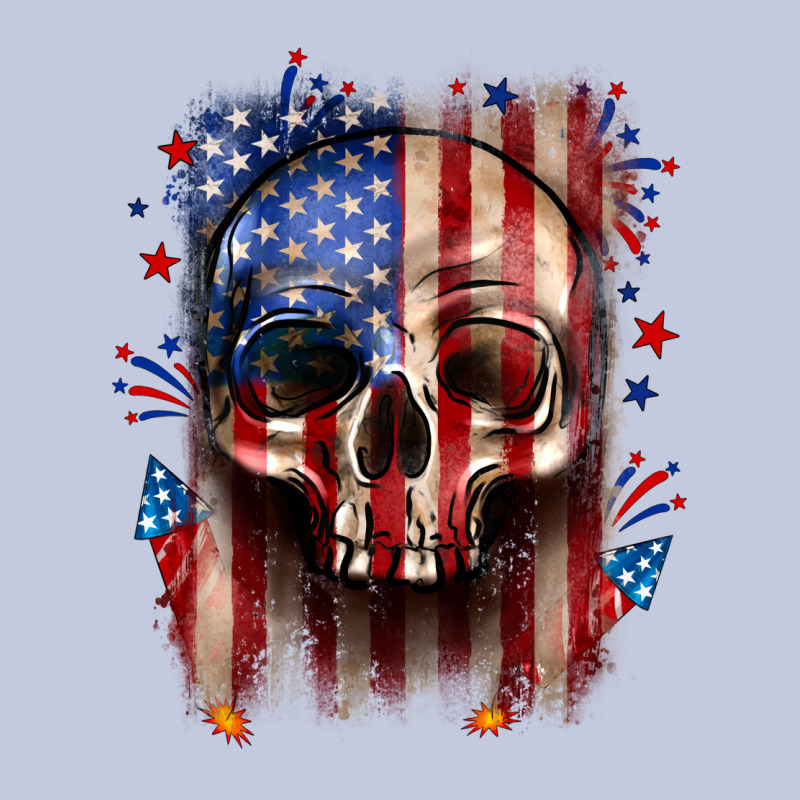 4th Of July Skull American Flag Long Sleeve Tee by Neo Western | Teevron