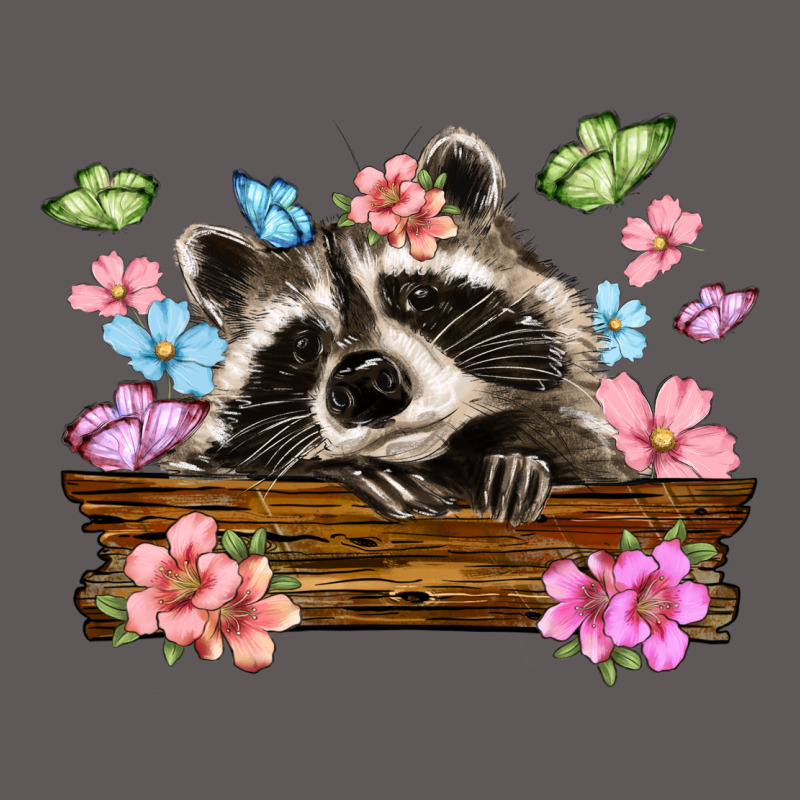Raccoon With Flowers Premium Hoodie by MaliasSmallBusiness | Teevron