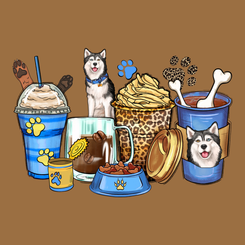 Siberian Husky Coffee Cups Vintage Tee by Zillion Design Studio | Teevron