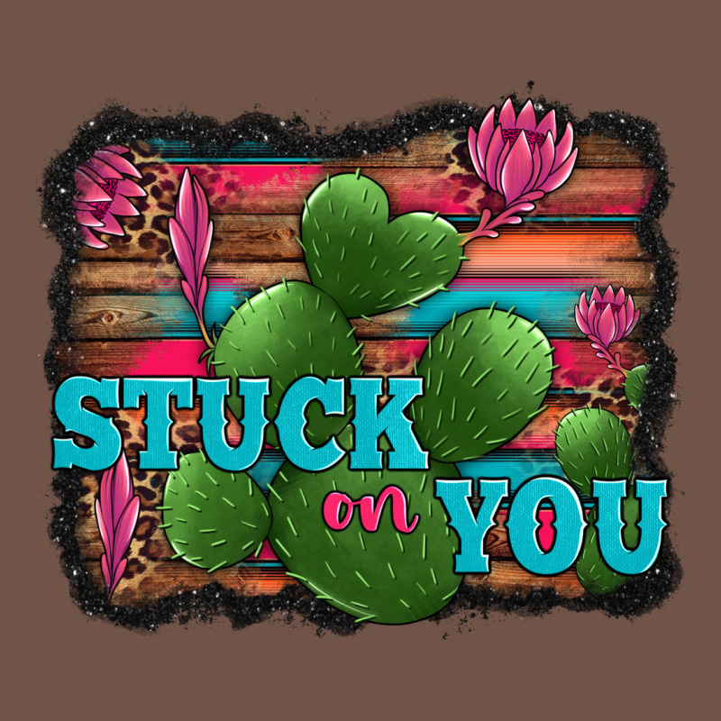 Stuck On You Heart Cactus Serape Leopard Background Premium Sweatshirt by Jasminsmagicworld | Teevron