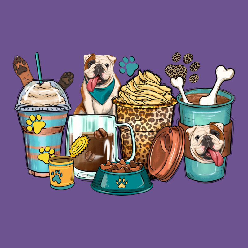 English Bulldog Coffee Cups Vintage Tee by Zillion Design Studio | Teevron