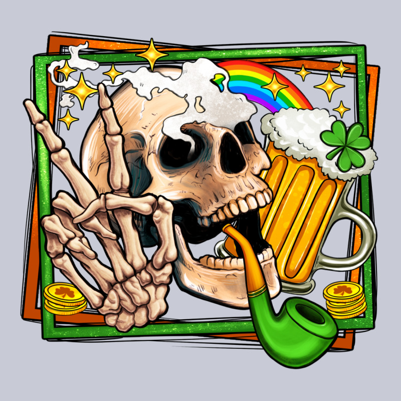 St Patricks Day Peace Skull Heavyweight Hoodie by Jasminsmagicworld | Teevron