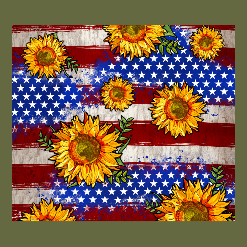 4th Of July Usa Flag Sunflower 20oz Tumbler Long Sleeve Tee by Neo Western | Teevron