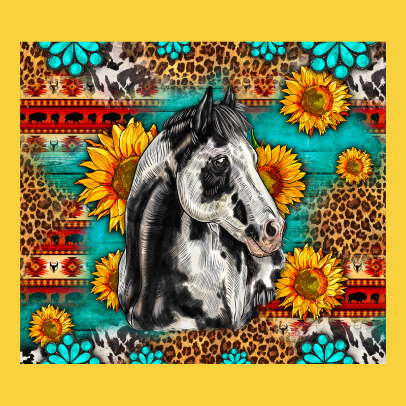 Aztec Sunflowers Horse Premium Sweatshirt by LillyAllenDesigns | Teevron