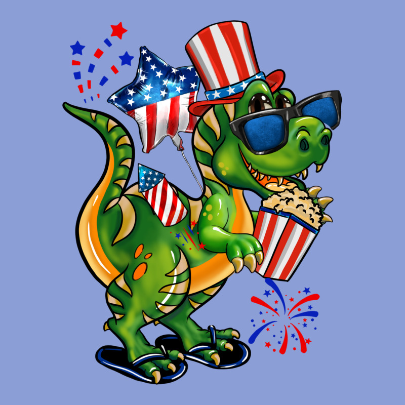 4th Of July T-rex Long Sleeve Tee by CowGirlArtShop | Teevron