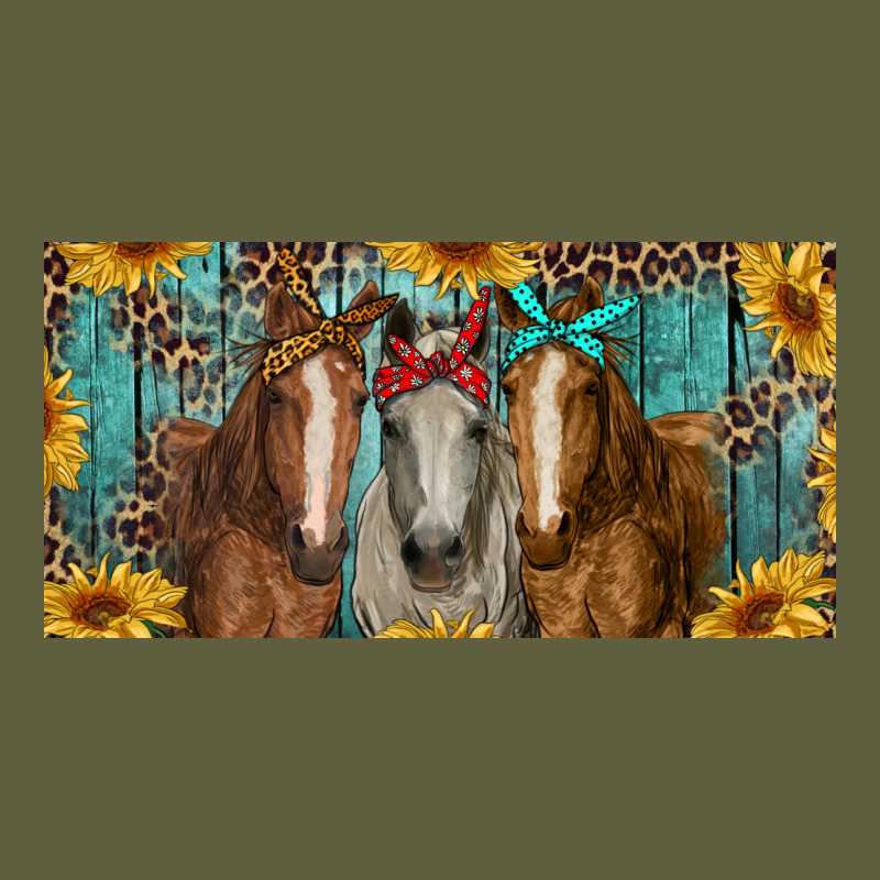 Horses With Leopard And Sunflowers Vintage Tee by RanaPortraitStore | Teevron