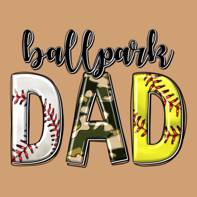 Ballpark Dad With Softball And Baseball Vintage Tee by texasbilliewilder | Teevron