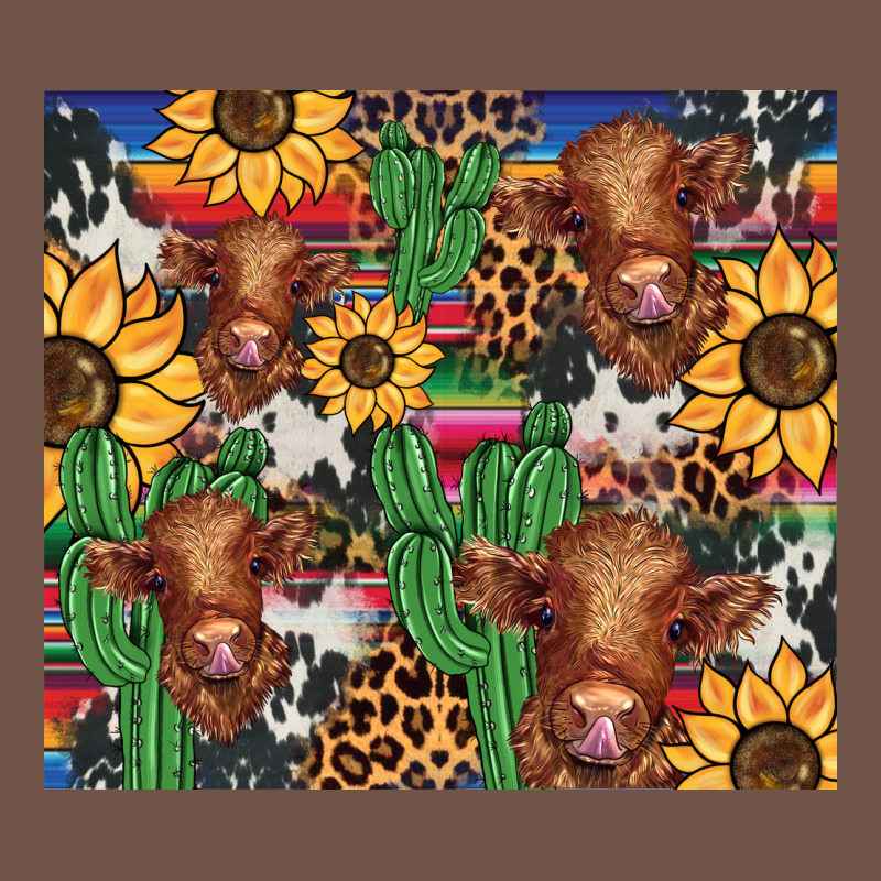 Western Cactus Sunflower Highlands Cow Premium Sweatshirt by BarkalooDesign | Teevron