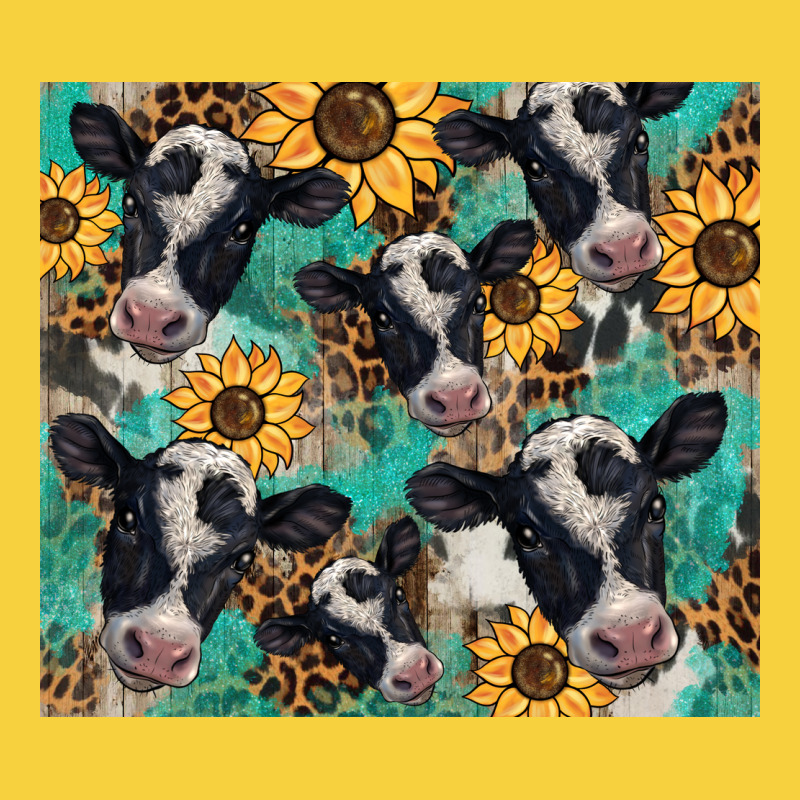 Western Leopard Sunflower Black And White  Cow Premium Sweatshirt by BarkalooDesign | Teevron